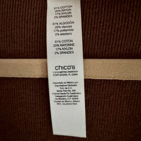 New Chico’s Open Front Cardigan Black Brown Knit Fall Jacket Size 2 (US 12) - Picture 5 of 5